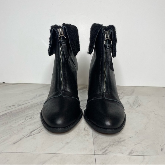 New! Splendid Faux Fur Cuff Heeled Bootie - Picture 2 of 14